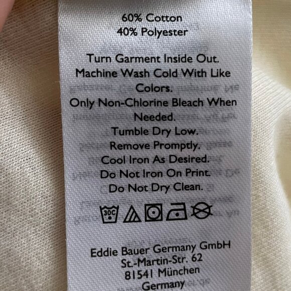 Eddie Bauer Casual SS Crew Neck Cotton Poly Blend TShirt Top Pale Yellow Sz M - Picture 7 of 8